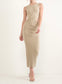 Waist cut out ribbed knit dress