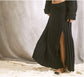 Ribbed A-Line Maxi Skirt