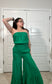 Wide leg ruffle tiered solid sleeveless jumpsuit with pockets