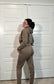 Brown jogger sweatpants with drawstring waist