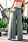 Sage green palazzo wide leg pants with stretch waistband