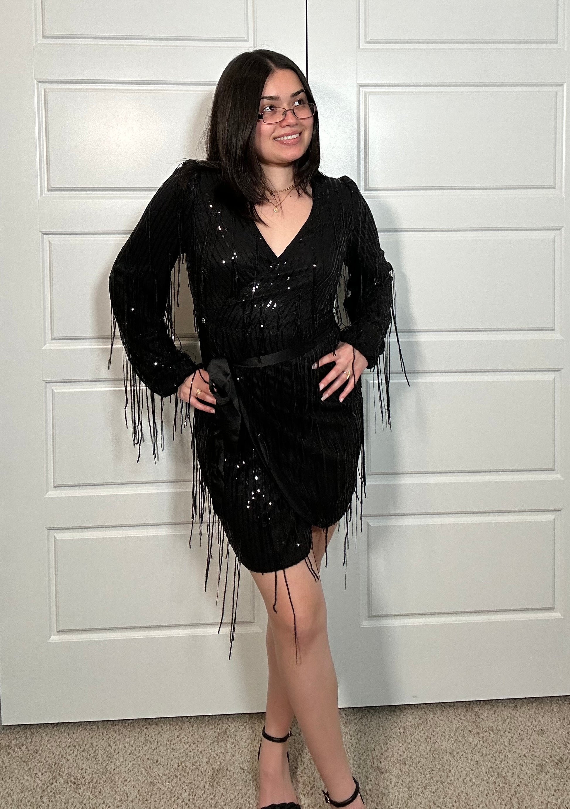 Sequin Fringe Mini Dress Madison LilyApparel Sequin Fringe Mini Dress Madison LilyApparel