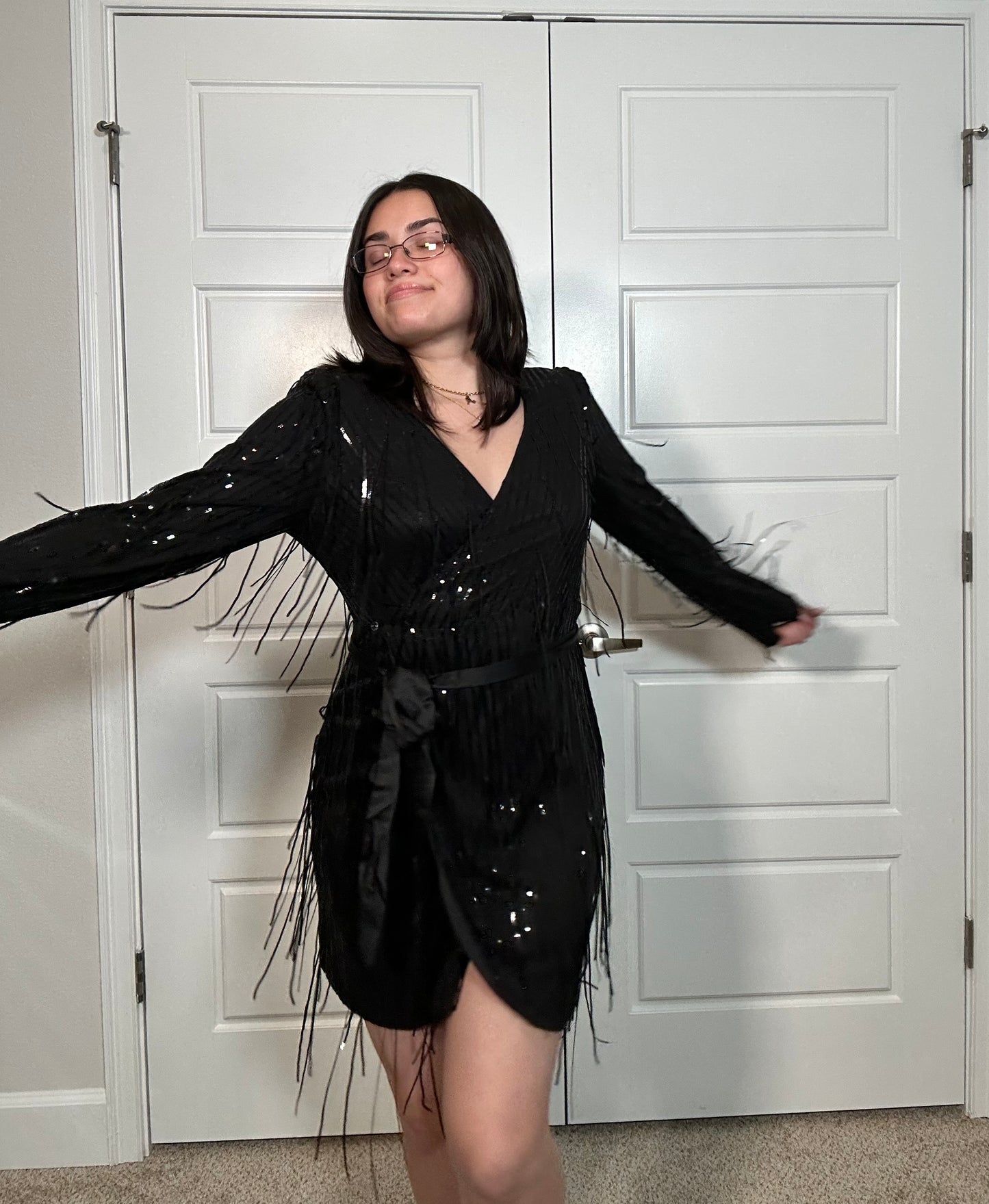 Sequin Fringe Mini Dress Madison LilyApparel Sequin Fringe Mini Dress Madison LilyApparel