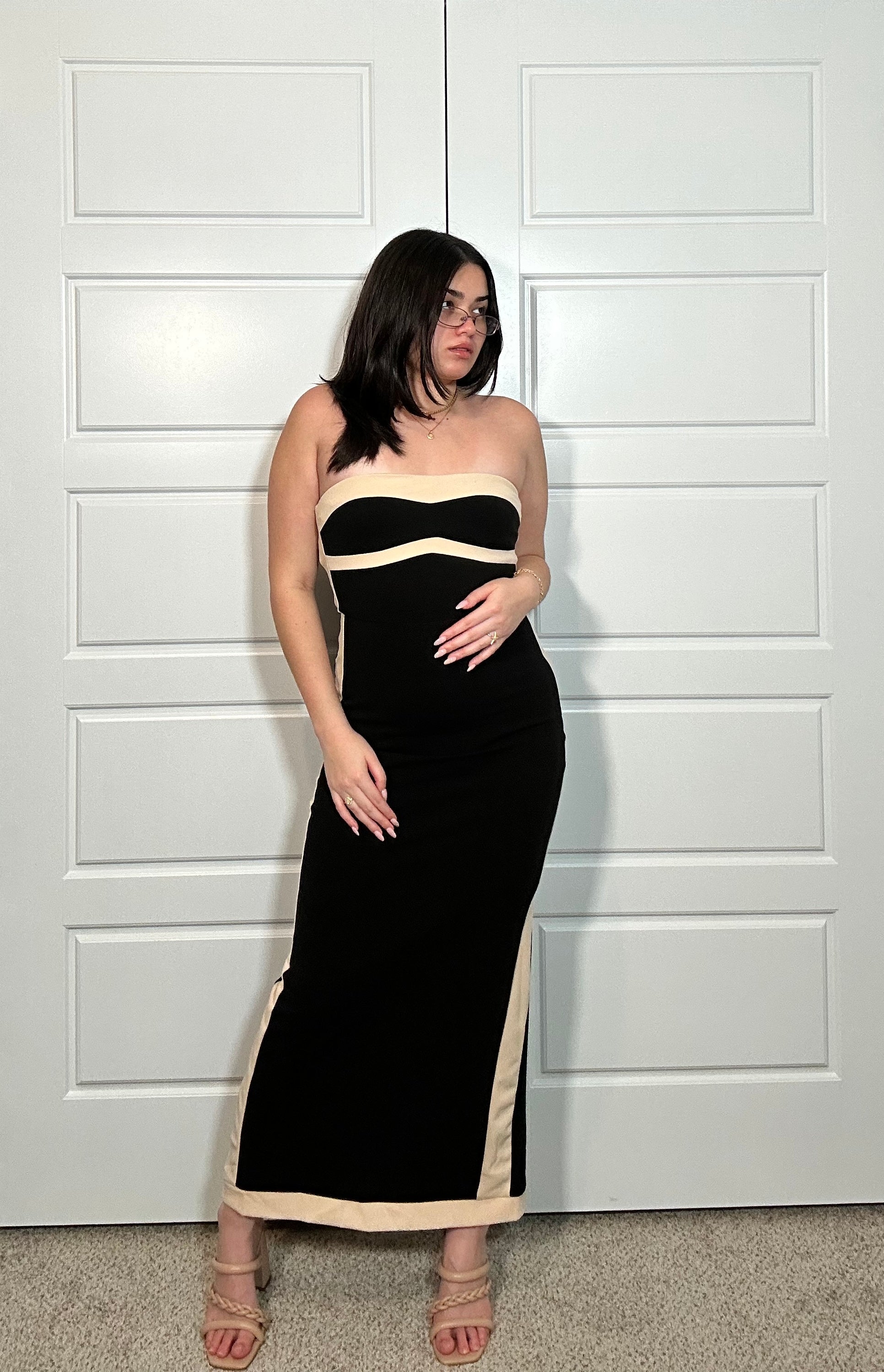 strapless bodycon maxi dress All eyes on this This stunning dress features size-womens-clothing_Regular 16 (XL) Color:X69 pink